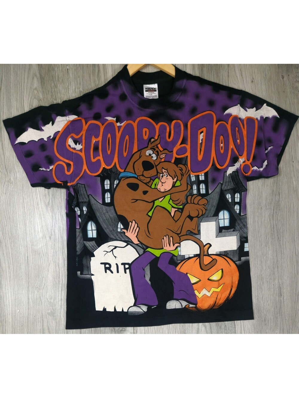 Scooby-Doo Halloween Haunted House AOP T-Shirt Tultex NWOT